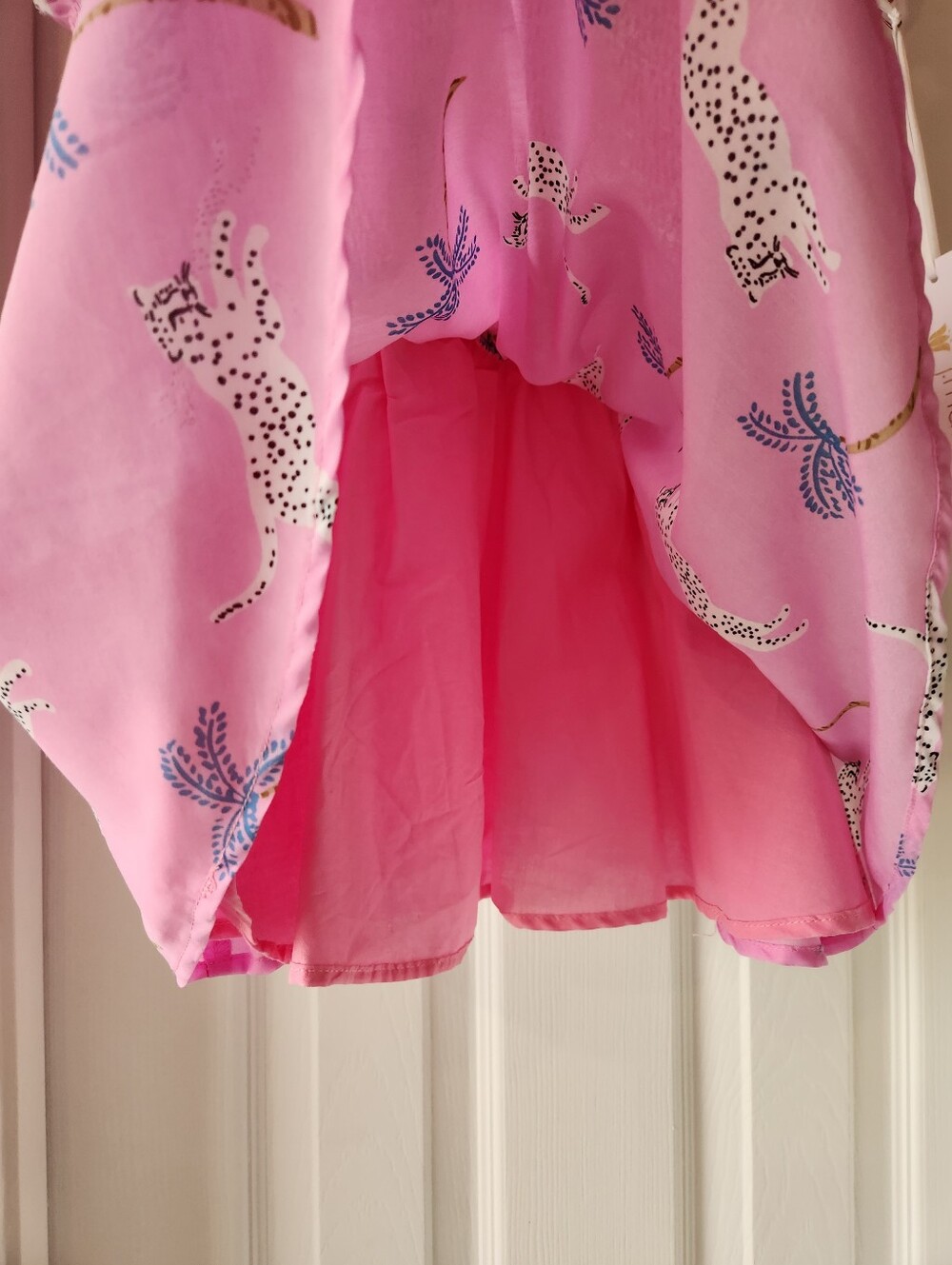 J.Marie Pink Leopard Print Ruched Ruffle Strap Top Size M - Picture 6 of 11